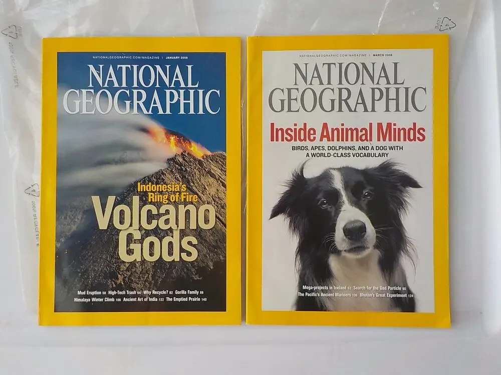 National Geographic Magazine January and March 2008 Two Items Set Very Good Cond
